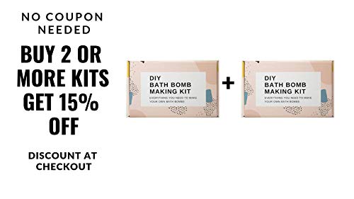 bMAKER DIY Bath Bomb Making Kit - Lavender, Rose Essential Oil and Dried Flowers - Soap Molds, Cello Bag, Handmade Tag, 33 items in the kit - Easy to Make 8-12 Medium to Large Fizzy Bombs