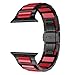 RABUZI Compatible Apple Watch Band 44mm/42mm,Hard Anodized 6000 Series Aluminum Red, Black Stainless Steel Metal Link Bracelet Strap Compatible Apple Watch Series 5/4/3/2/1