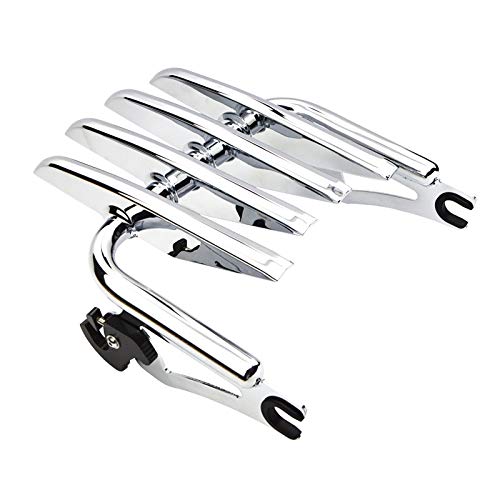 Chrome Detachable Passenger Sissy Bar Backrest Pad and Stealth Luggage Rack for Harley Davidson Touring Road King Electra Road Glide FLH FLHX FLT FLHR FLTR 2009-2019