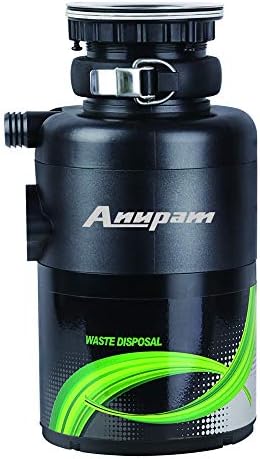 ANUPAM Plastic and Stainless Steel Smart FWD390 Food Waste Disposal Unit Powerful Grinder or Crusher, 1/2 HP, Black