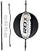 RDX Leather Boxing Speed Bag MMA Double End Dodge Ball Punching Training Floor to Ceiling Rope Workout