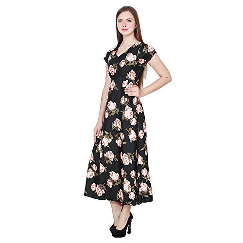 my swag women's floral printed short sleeve v neck maxi dress