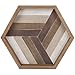 MyGift 12 Inch Rustic Geometric Chevron Design Wood Serving Tray, Decorative Ottoman Coffee Table Tray