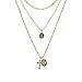 Gold Layered Cross Necklace for Women, 14K Gold Plated Faith Charm Mother's Day Dainty Figaro Chain Choker Gold Coin Necklace
