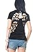 Moonar Summer Scoop Neck Lazer Cut Angel Wings Short Sleeve Casual Tops T Shirt,Small,Black