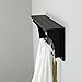 Kiera Grace Riley Floating Modern Wall Mounted Coat Shelf with 3 Metal Hooks for Home, Office, 1Pack, Black