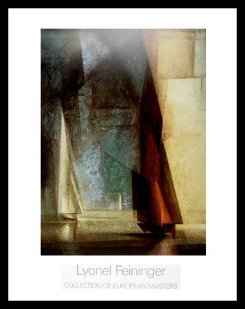 Lyonel Feininger Stiller Tag am Meer III Poster Kunstdruck Bild im Alu Rahmen in schwarz 90x70cm