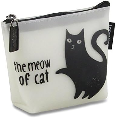 Black Cat Fashion PU Leather Zipper Closer Mini Coin Purse Organizer