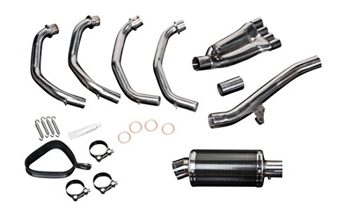 Delkevic Full 4-1 Exhaust compatible with Honda CBR600F4i DS70 9" Carbon Oval Muffler 01-06