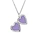 YOUFENG Love Heart Locket Necklace Pendant Lavender Enamel Memories Charm Hold Pictures Lockets (Violet Heart Locket)