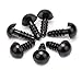 JETEHO 100 pcs Plastic Safety Eyes Solid Black Eyes with Washers for Bear Doll Puppet Plush Animal (10mm)