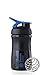 BlenderBottle SportMixer Tritan Grip Shaker Bottle, Black/Blue, 20-Ounce
