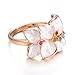 Yoursfs White Enamel Flower Ring for women 18k Rose Gold Color Wedding Jewelry Women's rings