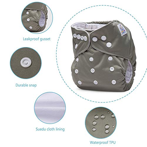 UBBCARE Baby Pocket Cloth Diapers Reusable Washable Adjustable 8 Pack with 8 Inserts Baby Shower Gifts â€¦ (boy color)