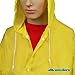 Wealers Adult Portable Lightweight PVC Long Size Hooded Raincoat, Reusable Rainwear, with Pockets and a Carry Bag (Yellow, Medium - Length: 44 inches)