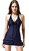 Wantdo Women's One-Piece Push Up Swimsuit Dress Swimwear Beachwear Plus Size, Navy, US 2-4