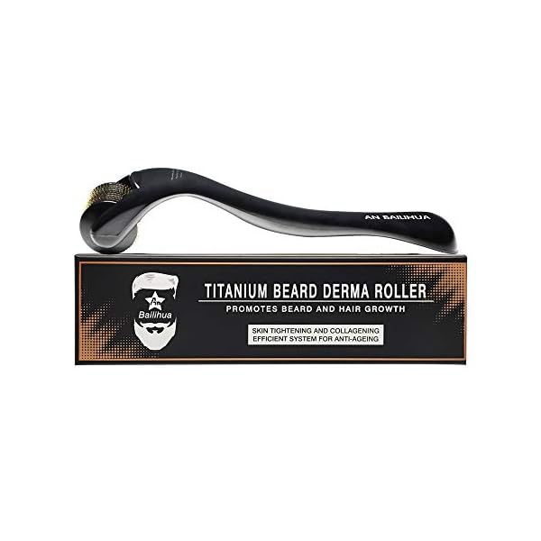 Beard-Growth-Roller-540-05MM-Titanium-Needles-Derma-Roller-for-Men-Matte-Black-Beard-Roller-Stimulate-Beard-and-Hair-Growth-Microneedle-Roller Beard Growth Roller/Derma Roller for Men/Microneedle Roller /540 0.5MM Titanium Needles (0.5mm)