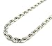 10K White Gold Rope Chain Diamond Cut Chain Pendent Necklace 2 MM, 16
