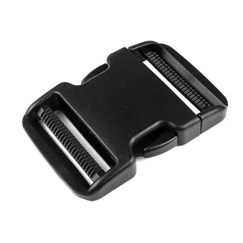 2pcs Pack 2" Plastic Dual Adjustable Side Release Buckles for Army Belt Webbing Tactical Backpack Straps Black FLC081-B