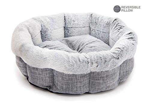 Best Pet Supplies Round Bed for Pet, Light Gray