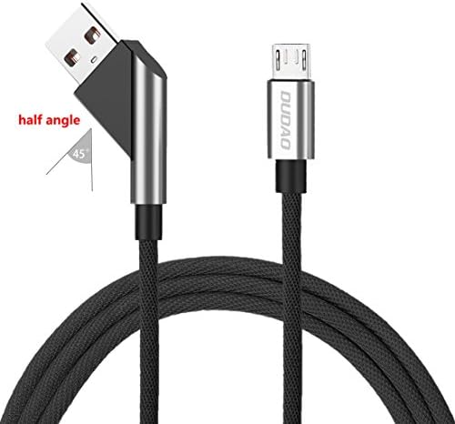 [1-Pack] DUDAO PowerLine 3.3ft Micro USB Cable-USB Charger Nylon Braided Fast Charging Cord for Android Charger USB to Micro Cord for Samsung Galaxy S7 Edge S7/S6/S4/S3,Note 5/4/3 Motorola Sony(Black)