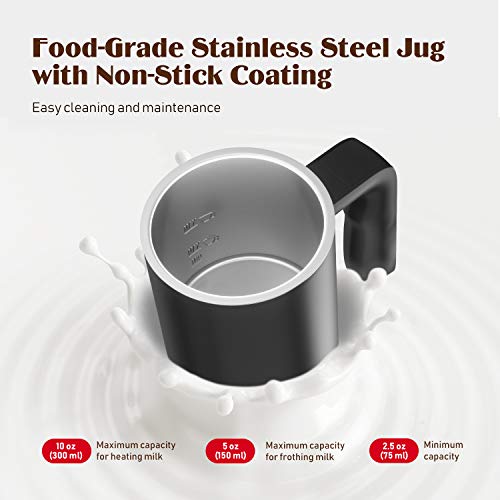 Milk Frother, Electric Milk Frother and Steamer, Large Capacity 4 in 1 Automatic Foam Maker for Hot & Cold Milk Foam, Stainless Steel Coffee Frother for Cappuccino, Latte, Hot Chocolate, 120 V - Thumbnail 5