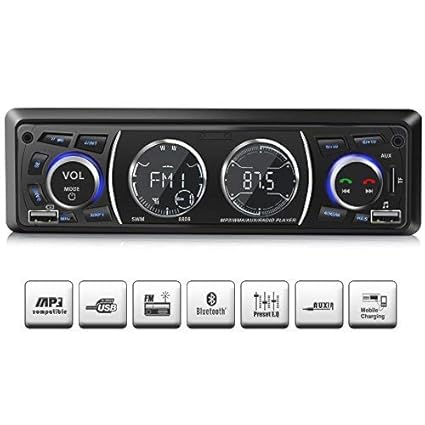 Ironpeas Autoradio mit Bluetooth Freisprecheinrichtung,USB/MP3/FM/WMA/TF-Media Player + Fernbedienung,Single-Din-Universal-Au