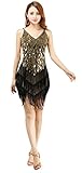 BELLYQUEEN Women Latin Dance Dress Sexy Halter Sequins Tassel 1920s Flapper Dress