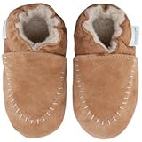 Robeez Cozy Moccasin Crib Shoe (Infant), Taupe, 6-12 Months M US Infant