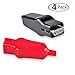 Insulated Alligator Clips, Conwork 2-Pair 20A Black & Red Boot Electric Test Clips Alligator Clamps