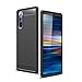 AVIDET for Sony Xperia 5 Case, Lightweight Slim Soft Carbon Fiber TPU Cover with Brushed Design Compatible for Sony Xperia 5（Black）