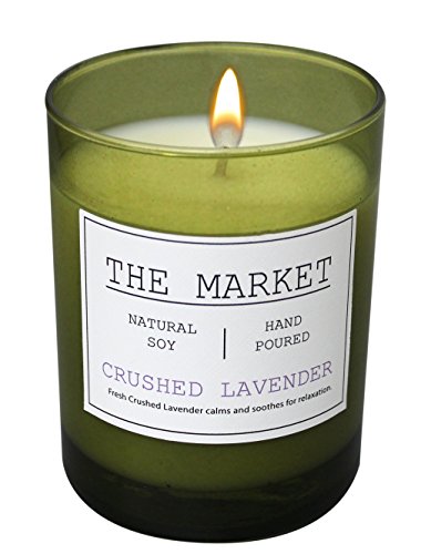 Scentsational THE MARKET Revitalizing Aromatherapy Essential Oil Scented Soy Candle (Crushed Lavender)