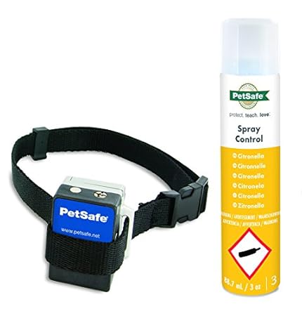 PetSafe Anti Bell Sprühhalsband, umweltfreundliches Zitronella Sprühstoß, Mikrofon Sensor, wetterfest, für Hunde 2,7 kg +