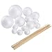 Pllieay Make Your Own Solar System Model with 14 Mixed Sized Polystyrene Spheres Balls and 10 Pieces 24 cm Long &nbsp;Bamboo Sticks for School Projects primary