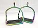 Lift Sports Rainbow Multi Color 4.75 Inch Horse Safety Saddle Stirrups Double Bend Stainless Steel Equine Tack Shows Ironthumb 1