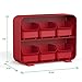 Mind Reader 6 Drawer Tea Bag Holder and Organizer, Red