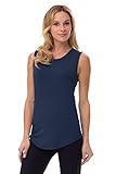 Rekucci Women's Soft Jersey Knit Sleeveless Tank Top (S-XXL) (Large,Navy)