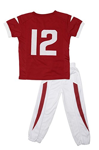 FAST ASLEEP NCAA Arkansas Razorbacks Boys Toddler/Junior Football Uniform Pajamas, Size 4T, Red/White