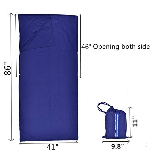 image for AMOFY Sleeping Bag Liner and Camping Sheet, 100% Pure Cotton, Professi