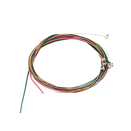 Baynne Colorful 1-6 E B G D A E Rainbow Colorful Strings Set for Acoustic Guitar