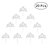 JANOU Tiara Silver Glitter Cake Topper Cupcake Picks Crown Cake Decoration for Wedding Birthday Baby Shower Party Pack 20pcs