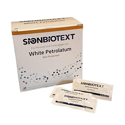 White Petroleum Jelly by Sion Biotext - Large Value Pack - Skin Intensive Therapy, Lip Balm, Prevent and Protect Diaper Rash, Foil Packs 0.5 Gram, 144-count