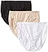 Vanity Fair Women's 3 Pack Illumination Hi Cut Panty 13308, White/Rose Beige/Black, 7