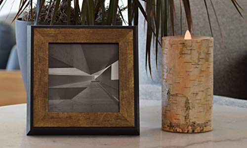 Flameless Candles Flickering Flame Effect Real Wax(D 3.5" x H 7"), Real Birch Bark Battery Operated LED Pillar Candles Real Wax with Timer and Remote to Buy Separately - Thumbnail 2