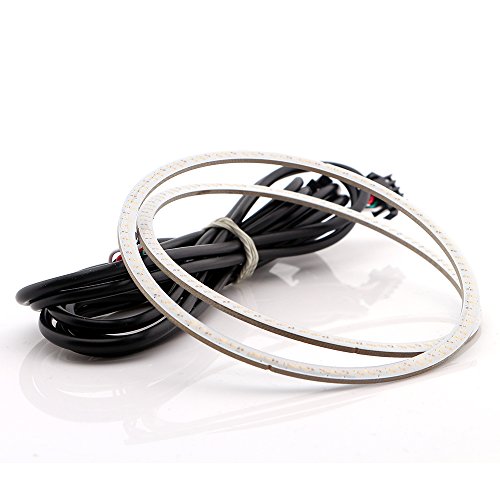 GrandviewTM 1-set 90MM Multi-Color RGB LED Halo Rings Light COB 90SMD Smart Phone iOS Android App Bluetooth Control Car Angel Eyes Circle Ring Headlight Lamp Daytime Running Lights(DRL)12V - Thumbnail 7