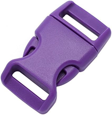 KEEJEA 15 Pack Curved Side Quick Release Plastic Buckles for Paracord Bracelets Clasp/Pet Collar 15mm (5/8 inch) Webbing/Backpack Straps (Purple)