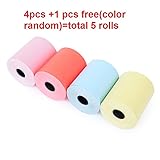 PAPERANG Color Thermal Printing Paper 57 30 Thermal Paper Bill Receipt Paper 4 Rolls+1 roll Free red/Blue/Yellow/White for Black Words/White for Blue Words
