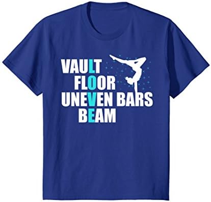 Kids LOVE Gymnastics | Vault, Floor, Uneven Bars, Beam T-Shirt 8 Royal Blue