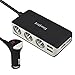 [Upgraded Version] EasyJoy 3-Socket 4-USB Cigarette Lighter Splitter 12V/24V 120W Car Charger