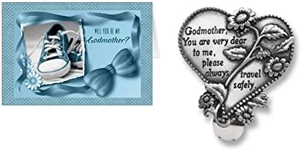 Will You Be My Godmother Card and Godmother Visor Clip - Boy Set (2 Pieces)